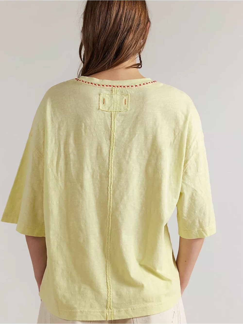 Free People We The Free In Spring Tee. NWT. Lemon water combo - Picture 3 of 3